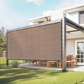 VEVOR 90% zonwerend schaduwdoek (305 x 366 cm) voor pergola met roestvrijstalen ringen, schaduwdoek met 140 g/m² HDPE-materiaal, voor buitenpatio, tuin, achtertuin (bruin)