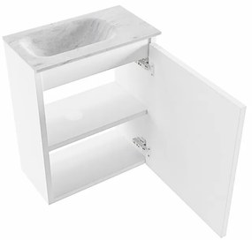 Mondiaz Ture DLux toiletmeubel 40cm talc met wastafel opalo links zonder kraangat