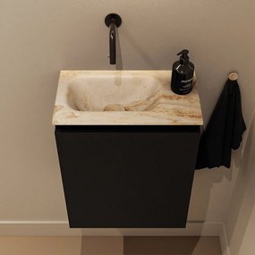 Mondiaz Ture DLux toiletmeubel 40cm urban met wastafel frappe links zonder kraangat