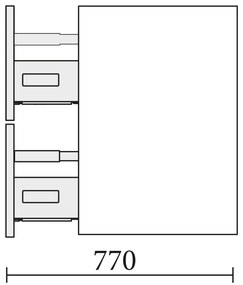 Muebles Mam badmeubel 90cm rechts antraciet met wastafel solid surface zonder kraangat