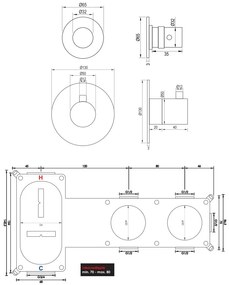 Brauer Gunmetal Edition inbouw badkraan met uitloop en 3 standen handdouche gunmetal geborsteld PVD