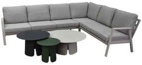 Barolo hoek loungeset 6 delig aluminium latte zand