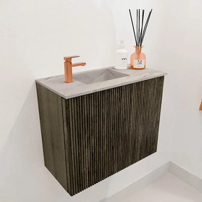 Mondiaz Joya DLux 50cm toiletmeubel shadow met wastafel faye links 1 kraangat glace