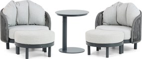 Bistroset 2 personen Aluminium/Rope Grijs Santika Furniture Santika