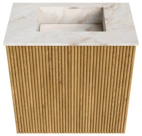 Mondiaz Joya DLux 40cm toiletmeubel oak met wastafel faye midden zonder kraangat frappe