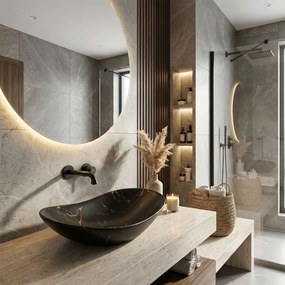 Opzetwastafel Rea Royal 60 Black Marble Mat