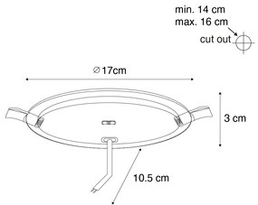 Set van 6 inbouwspots wit 17cm incl. LED instelbaar in kelvin - Stephanie Modern rond Binnenverlichting Lamp