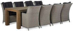 Tuinset 8 personen 300 cm Wicker Grijs Garden Collections Buckingham/Brighton