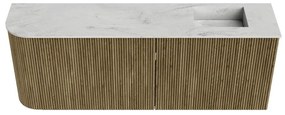 Mondiaz Joya DLux 110cm toiletmeubel ronding links dusk met wastafel faye rechts 1 kraangat opalo
