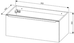 Comad Leonardo badkamermeubel ribbelfront 90cm met witte wastafel en kraangat wit