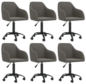 vidaXL Eetkamerstoelen draaibaar 6 st fluweel donkergrijs