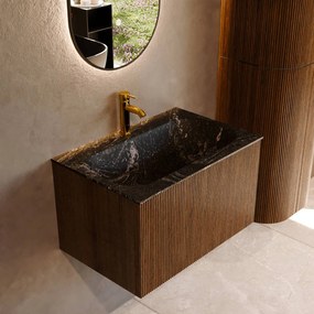 Mondiaz Kurve-dlux 70cm badmeubel dusk met 1 lade en wastafel big small midden 1 kraangat lava
