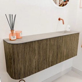 Mondiaz Joya DLux 110cm toiletmeubel ronding links dusk met wastafel faye rechts zonder kraangat opalo