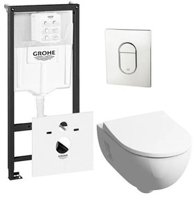 Geberit 300 basic toiletset inclusief Grohe inbouwreservoir en Grohe Arena bedieningsplaat chroom 0729205/0729240/sw398922/