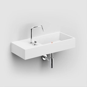 Clou Wash Me wastafel solid surface 75cm links wit mat