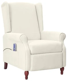 vidaXL Massagestoel verstelbaar microvezel beige