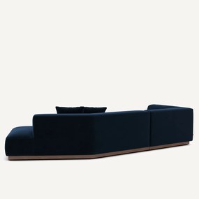 Linker open hoekbank fluweel, Jacopo