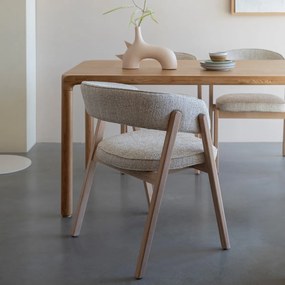 Zuiver Bright Eiken Eetkamerstoel Met Armleuningen Beige