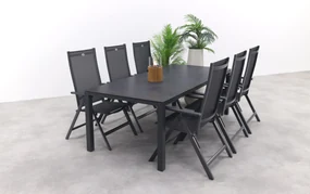 Hartman Napoli/Chaneo verstelbare tuinset - 220x100 cm. - 7-delig