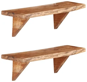 vidaXL Wandschappen 2 st 60x20x16 cm massief acaciahout