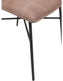 Goossens Eetkamerstoel Daan bruin leer leuning, modern design