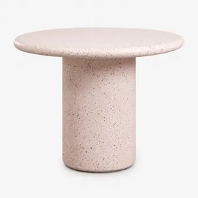 Ronde Eettafel Van Cement Emiria Ø100 Cm & Lichtroze Terrazzo - Sklum