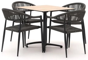 Manifesto Belpasso/Canzo 80cm dining tuinset 5-delig stapelbaar inklapbaar