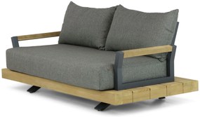 Stoel en Bank Loungeset 4 personen Aluminium/Teak Old teak greywash  Santika Furniture Santika