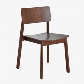 Pak Van 4 Gilda Houten Eetkamerstoelen Walnootbruin & Walnootbruin - Sklum