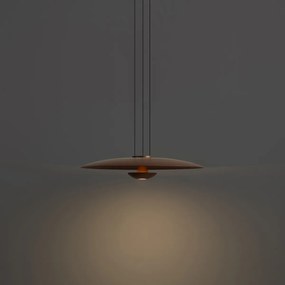 Moderne hanglamp brons met walnoot hout incl. LED dimbaar met easylift - Smith