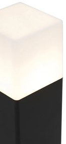 Staande buitenlamp zwart met opaal witte kap 30 cm - Denmark Modern E27 IP44 Buitenverlichting