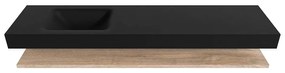 Zaro Alan badmeubel 190cm met planchet washed oak en vrijhangende wastafel cloud links 1 kraangat urban