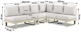 Hoek loungeset 6 personen Aluminium Taupe  Lifestyle Garden Furniture Lorenzo