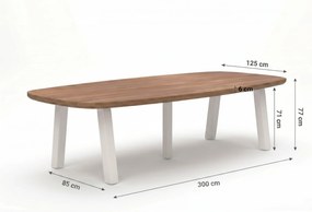 Dining Tuintafel rechthoekig 300 x 100 cm white Wit Falcon/Glasgow