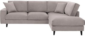 Goossens Bank Jonas beige, stof, 2,5-zits, urban industrieel met ligelement rechts