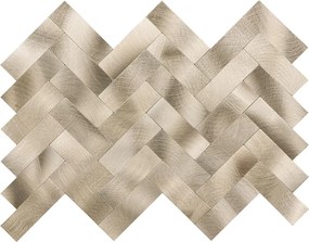 Zelfklevend Mozaiek Visgraat Goud - 25.5 cm x 31.8 cm x 0.40 cm | 0.5 kg | Paneli zelfklevende steenstrips