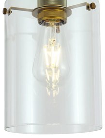 Design hanglamp brons met helder glas - Domo