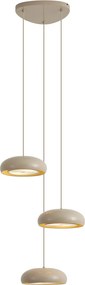 Retro hanglamp taupe met metalen kap 6-lichts - Macaron