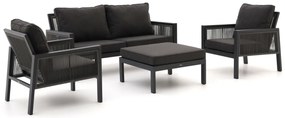 Stoel-bank loungeset Manifesto  | 4 personen | Loungeset Grijs | Aluminium | 168x82cm | Kees Smit Tuinmeubelen