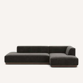 Rechter hoekbank XL in chenille fluweel, Jacopo