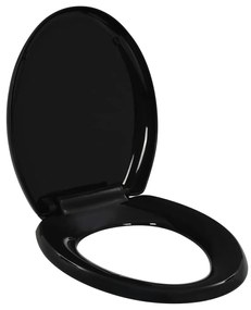 vidaXL Toiletbril soft-close met quick-release ontwerp zwart