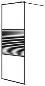 vidaXL Inloopdouchewand 80x195 cm transparant ESG-glas zwart