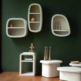 Dutchbone Veda 2 Wit Wandkastje Wabi Sabi 2 - 40x23x81cm.