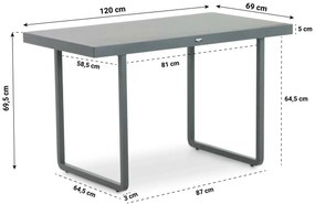 Dining Loungeset 5 personen Aluminium Grijs  Domani Furniture Beatrice