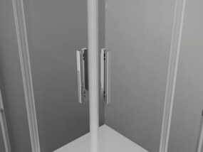 Mexen Exo-S Duo vierkante schuifbare douchecabine 90 x 90 cm, transparant, chroom - 8111-090-090-01-00