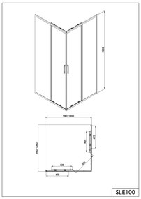 Badstuber Onda douchecabine 100x100cm chroom