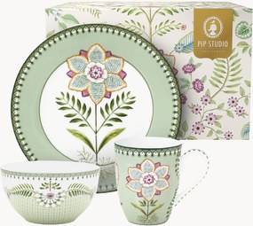 Ontbijtserviesset Lily & Lotus voor 1 persoon, 3-delig