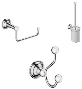 Crosswater Belgravia accessoire set bestaande uit dubbele handdoekhaak toiletborstelhouderset en closetrolhouder chroom sw24263/sw24269/sw24272/