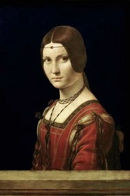 Leonardo da Vinci - Kunstreproductie Portrait of a Lady, (26.7 x 40 cm)