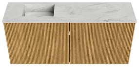 Mondiaz Joya DLux 90cm toiletmeubel oak met wastafel faye links zonder kraangat opalo